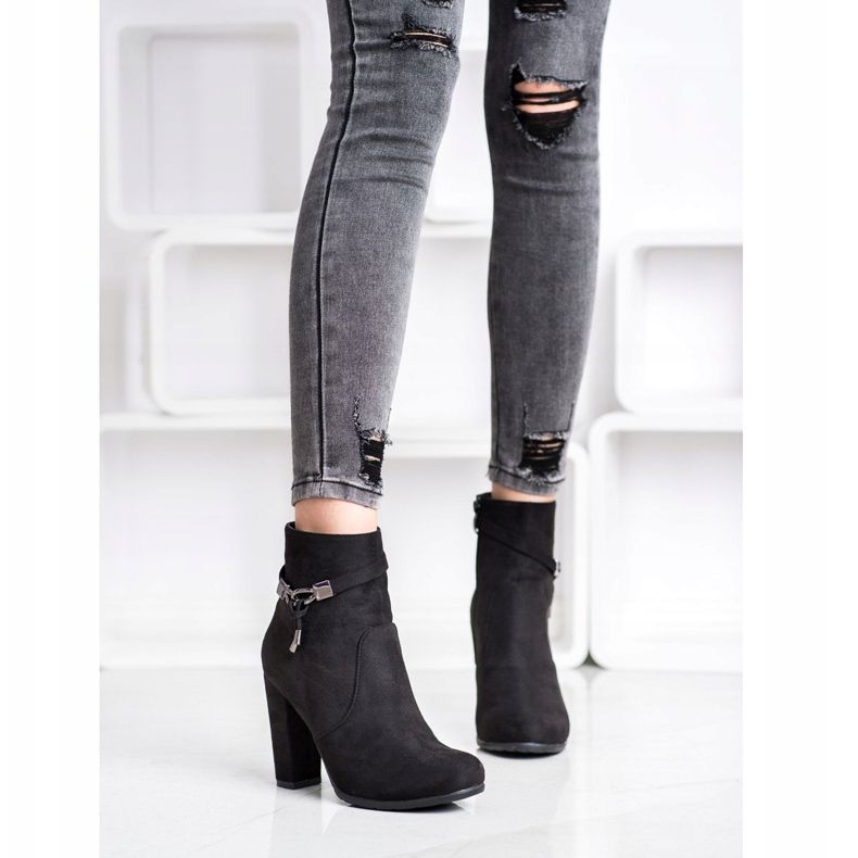 Abloom Elegáns velúr csizma fekete 1