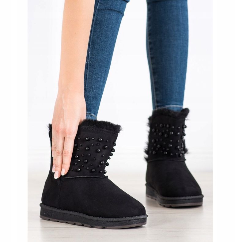 Bona Mukluki Gyöngyökkel fekete 1