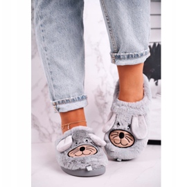 JOMIX Női szürke egér szőrme papucs Otthon édes otthon bézs 1