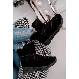 HAN Női sportos hócsizma szőrmével, fekete színnel 2