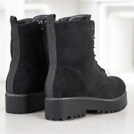 SHELOVET Suede Trappers a platformon fekete 1 SHELOVET Suede Trappers a platformon fekete 1