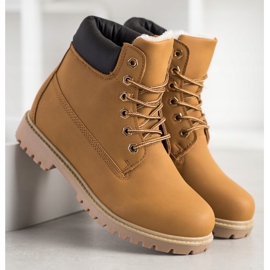 SHELOVET Meleg túracipő ökobőrrel barna 1