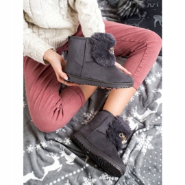 Queentina Meleg Mukluki Díszítéssel szürke 1