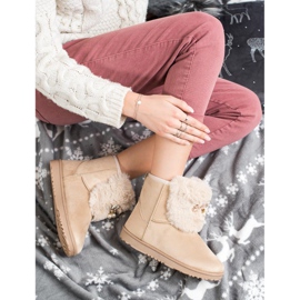 Queentina Meleg Mukluki Díszítéssel bézs 1