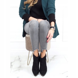 Csizma mandula fekete velúr lábujj 88168-1 Fekete 2