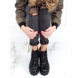 Fekete magas talpú csizma NC1106 Fekete 2