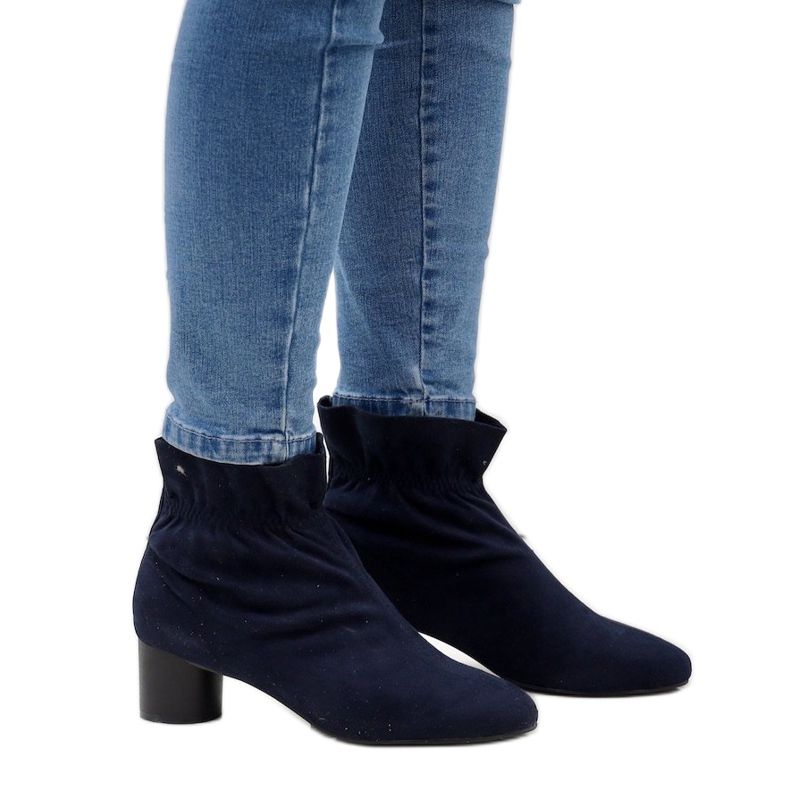 Navy blue velúr csizma a JM5512M oszlopon sötétkék 1