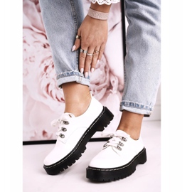 S.Barski Női Brogues Oxfordok a platformon S. Barski HX15 Lakkozott Fehér 1