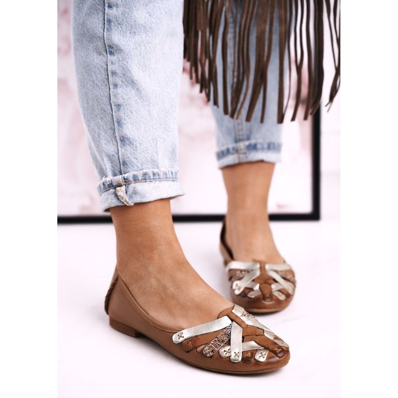 Női bőr balerinák Maciejka Red 01358 barna 2 Női bőr balerinák Maciejka Red 01358 barna 2