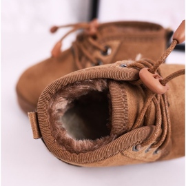 Gyermek fűzős hócsizma, melegen szőrme barna vadász 1