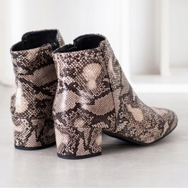 SHELOVET Snake Print Boot bézs barna 1