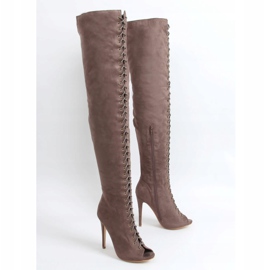 Térdig érő csizma nyitott orrú khaki színben JM-67 Khaki bézs 1 Térdig érő csizma nyitott orrú khaki színben JM-67 Khaki bézs 1