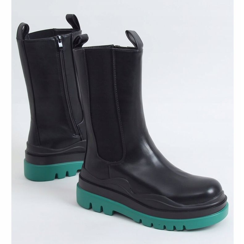 Fekete motorkerékpár csizma YK05 FEKETE / ZÖLD 1