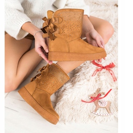 Small Swan Mukluki Kristályokkal barna 1