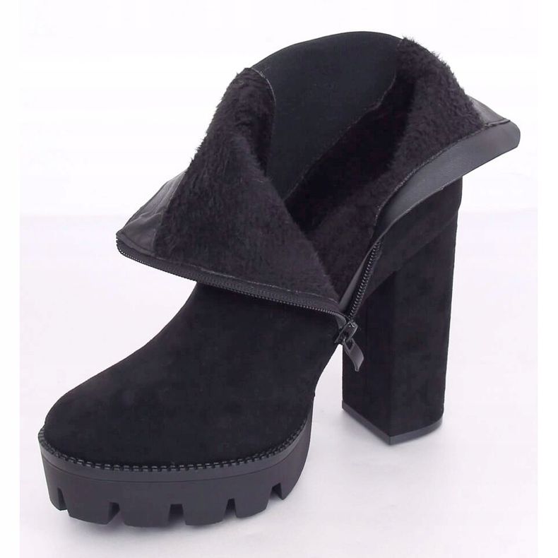 Fekete csizma a platformon Jodhpur csizma DA30P Fekete 2