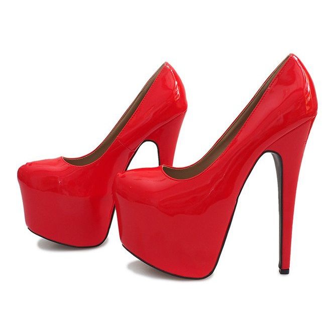 Magas lakkozott csapok a D905 vörös platformon piros 2