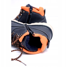 Vico Navy Gyermek fiúk meleg csizma Fleece Billy -vel sötétkék narancssárga 3