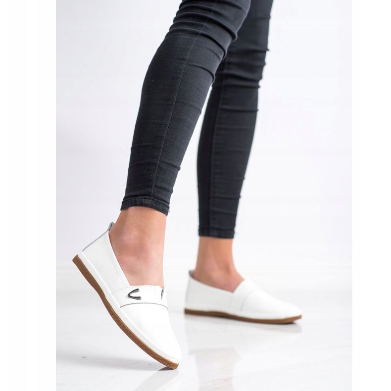 VINCEZA bőr papucsok fehér 1