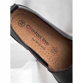 VINCEZA bőr papucsok fekete 1