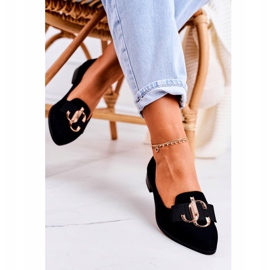 Nicole Női velúr cipők Fekete Mary-Jane balerinák 1