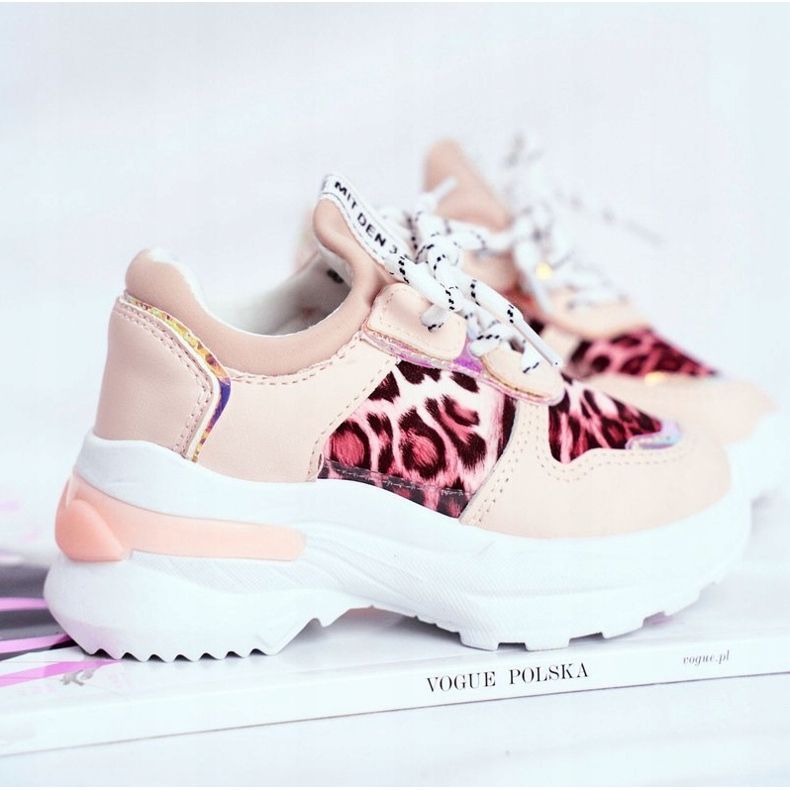 FRROCK Gyermek sportcipő leopárd mintával Pink Penny bézs rózsaszín 3