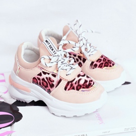 FRROCK Gyermek sportcipő leopárd mintával Pink Penny bézs rózsaszín 1