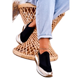 Nicole Női bőr ék cipők Fekete Arany Frances 1