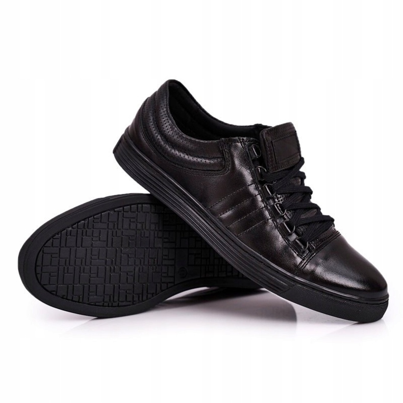 Bednarek Polish Shoes Férfi bőr Brogues cipők Bednarek Black fekete 2