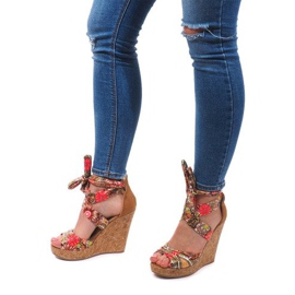 Kötött ék szandál 3686 teve barna 1