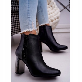 Női csizma egy ezüst posta Black Peve fekete 2