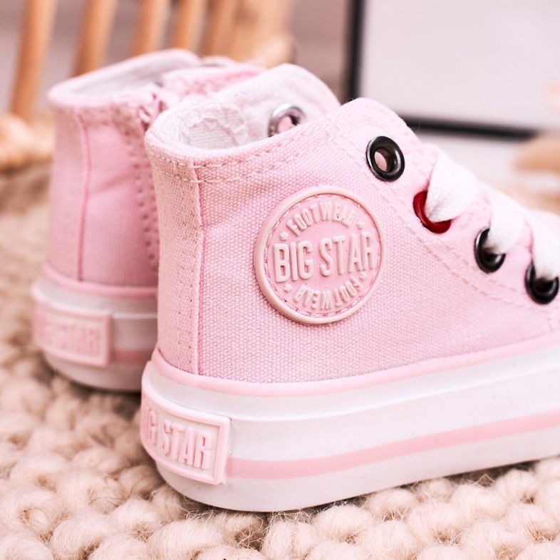 Gyermek magas cipők cipzárral Big Star HH374191 Pink rózsaszín rózsaszín 2