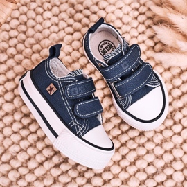 Big Star Gyermek alacsony cipők tépőzáras nagy csillaggal HH374201 Navy Blue kék 2