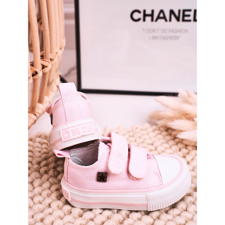 Big Star Gyermek alacsony cipők tépőzáras nagy csillaggal HH374203 Pink rózsaszín 1