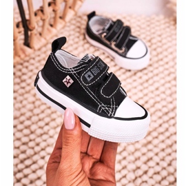 Big Star Gyermek alacsony cipők tépőzáras nagy csillaggal HH374096 fekete 2