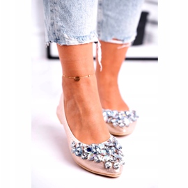 SEA Női balerinák arany kristálykövekkel aranysárga 3