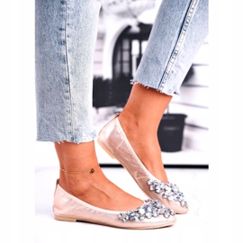 SEA Női balerinák arany kristálykövekkel aranysárga 4