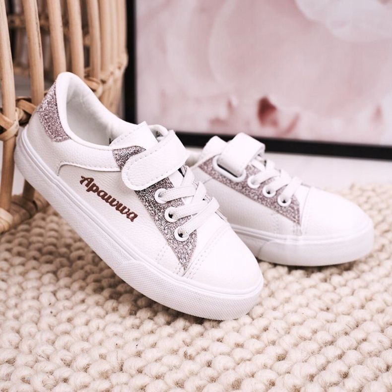 Apawwa Gyermek Cipők Fehér Brocade Camila 2 Apawwa Gyermek Cipők Fehér Brocade Camila 2