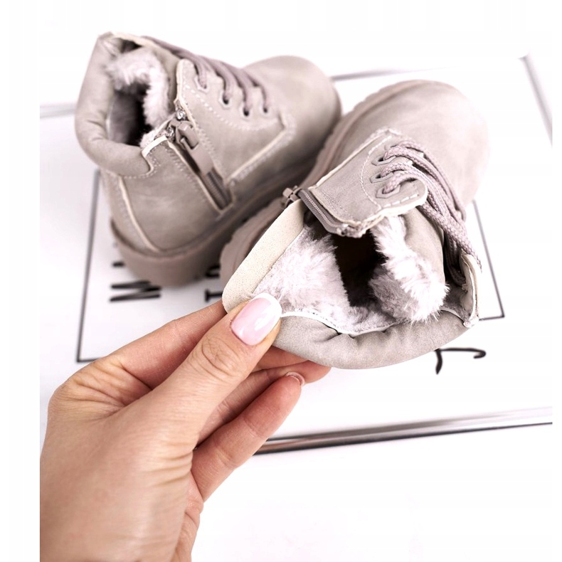 FRROCK Gyermek meleg Trapper csizma Grey Dexter szürke 2