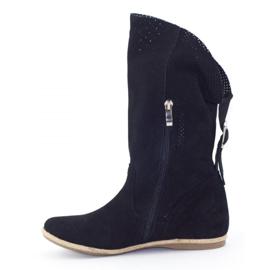 Olivier Elena Fekete áttört csizma 2