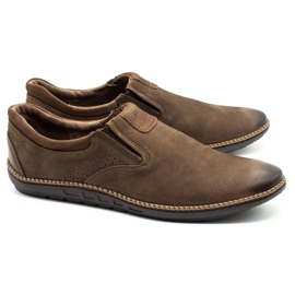 Joker Férfi cipő, bőr mokaszin 937 oliva barna 1