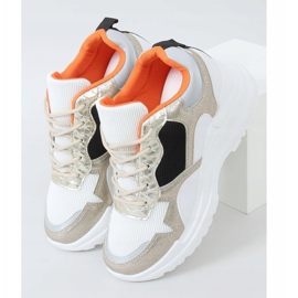 Fehér és arany ékű sportcipő 3171 Gold aranysárga 1