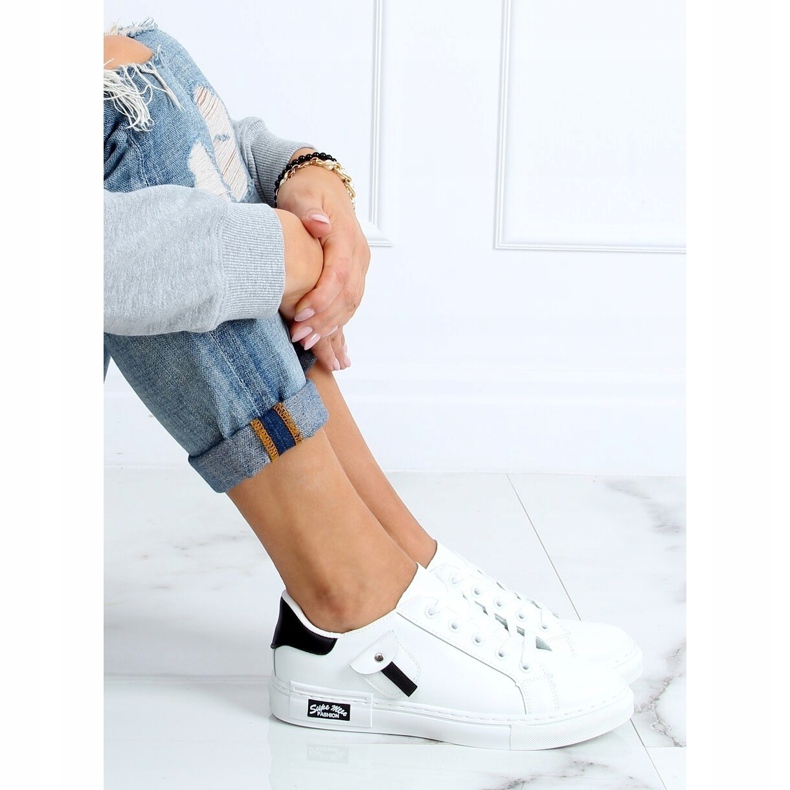 Női fekete -fehér cipők LA132P WHITE / BLACK 2