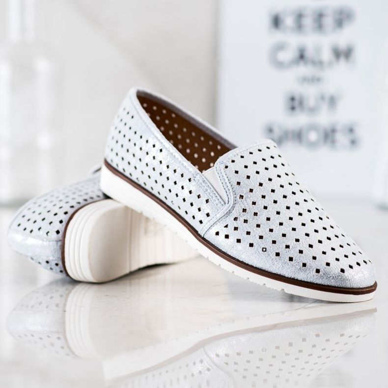 Kylie Fényes áttört sliponok ezüst 2