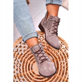 Nicole Női áttört velúr Cappuccino Susannah csizma barna 1