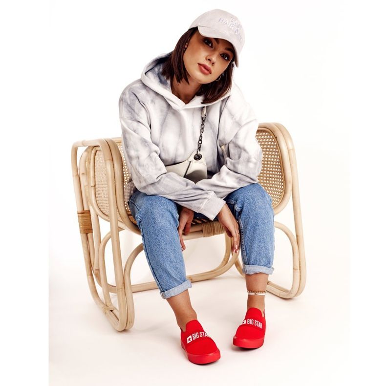 Női cipők Slip-on Big Star FF274220 Red piros 2