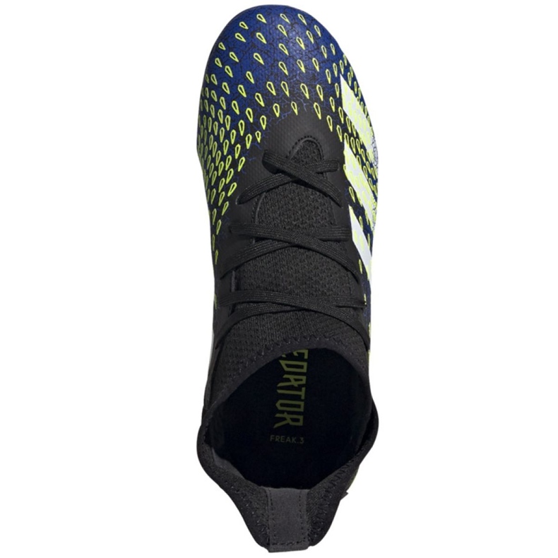 Adidas Predator Freak.3 Fg Jr FY0613 futballcipő fehér, fekete, királyi fekete 2