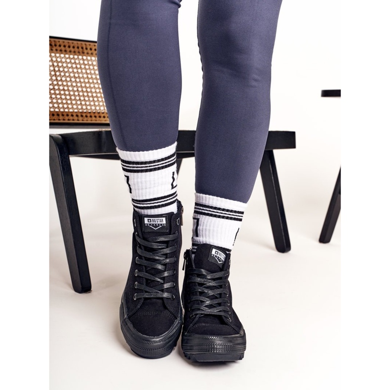 Női magas tornacipő Big Star FF274244 Fekete 2