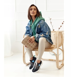 PS1 Női sportzokni Fekete divat úttörő kék 1