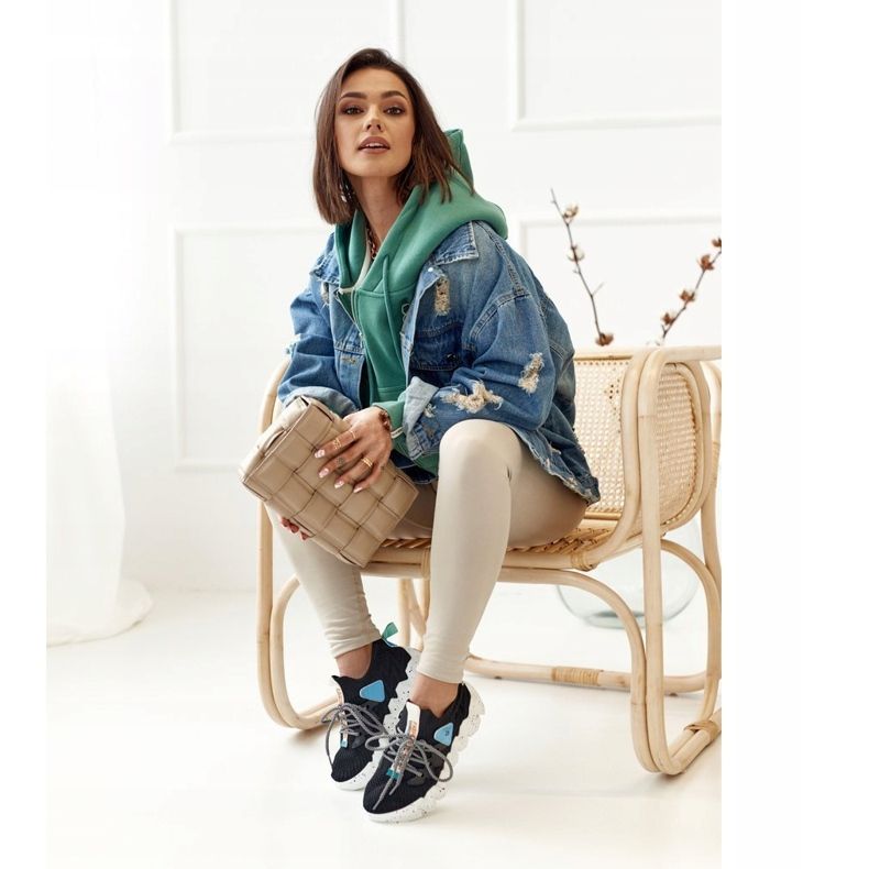 PS1 Női sportzokni Fekete divat úttörő kék 1