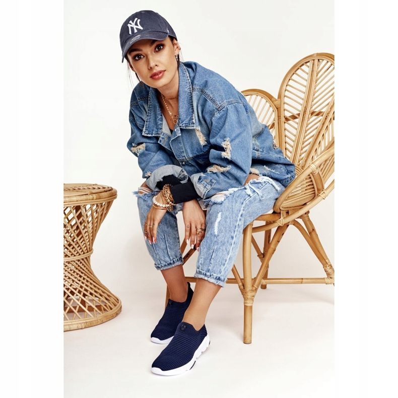 Női sportcipő Slip-on Big Star DD274464 Navy Blue kék 2